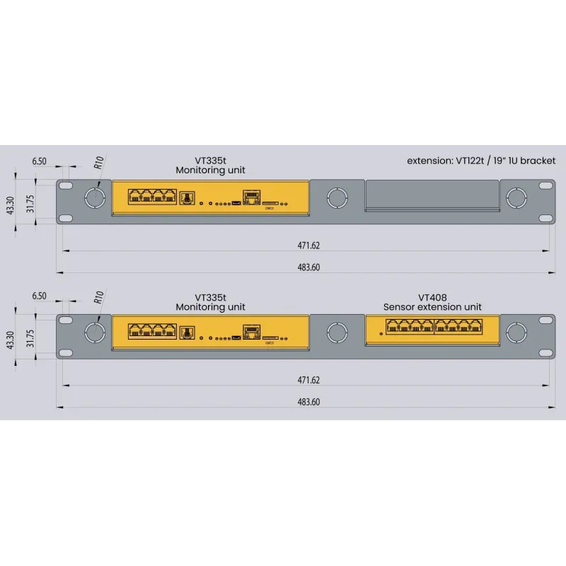 VT122t 19" bracket for VT335t and VT408