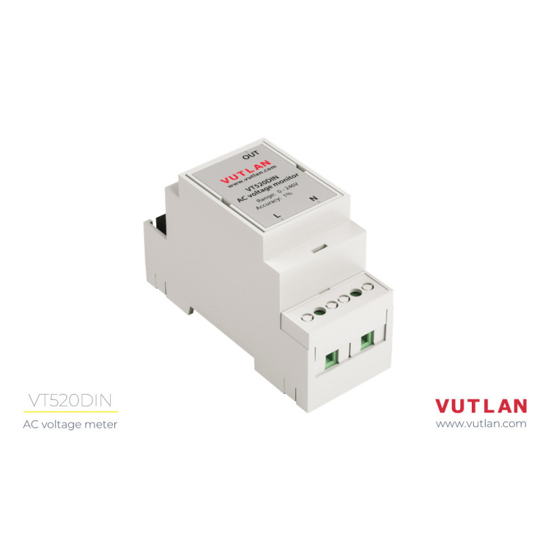 VT520 |  DIN AC Voltage monitor | voltmeter | Vutlan.com