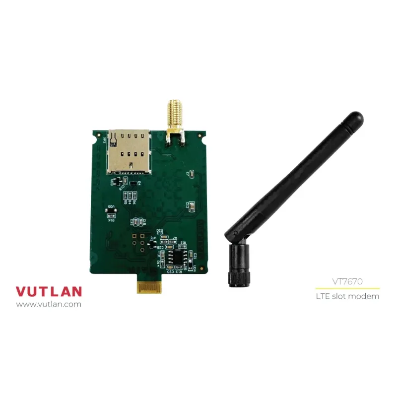 VT7640 LTE modem slot for Ethernet reservation and SMS notifications