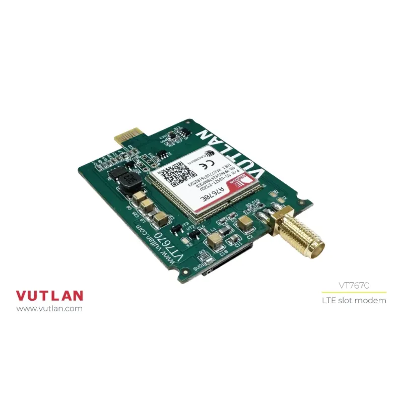 VT7640 LTE modem slot for Ethernet reservation and SMS notifications