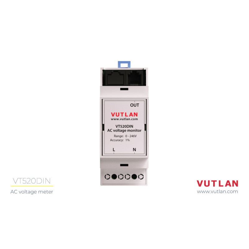 VT520 |  DIN AC Voltage monitor | voltmeter | Vutlan.com