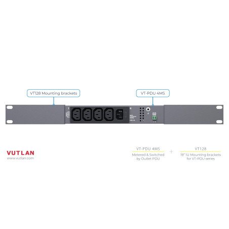 VT128 19" 1U Mounting brackets