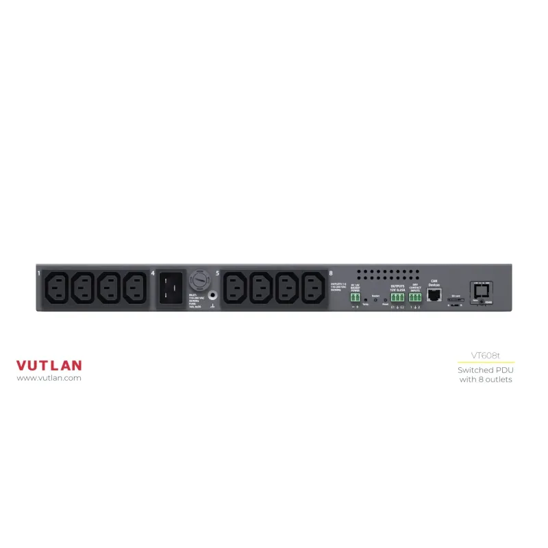 VT608 Switched PDU with sensor monitoring | Vutlan.com