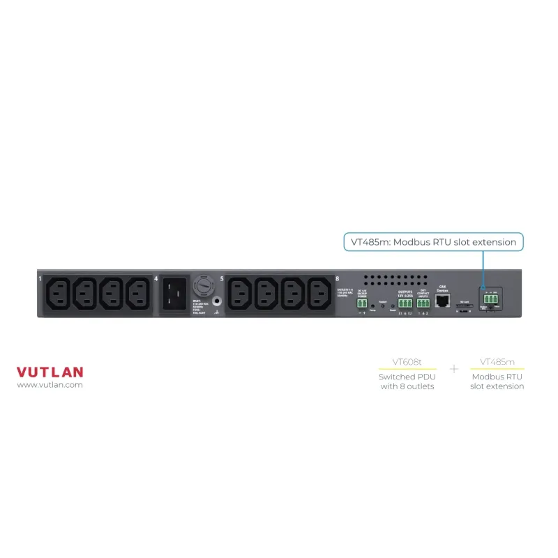 VT608 Switched PDU with sensor monitoring | Vutlan.com